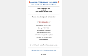 Assemblée Générale - Saison 2025-2026